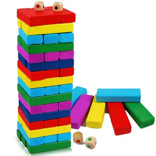 浙江金华大彩色层层叠 彩色叠叠高 娱乐休闲玩具 桌面游戏 积木玩具