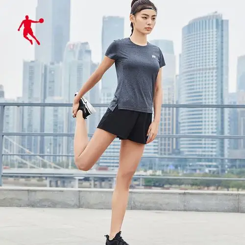 乔丹女装跑步套装女夏季2021新款短袖短裤内衣运动服套装三件套