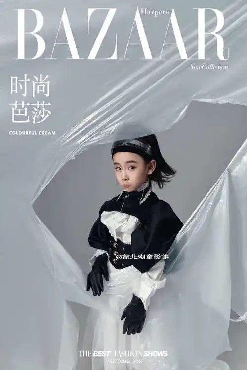 大脸娇娇的儿童摄影作品《大牌模卡写真》