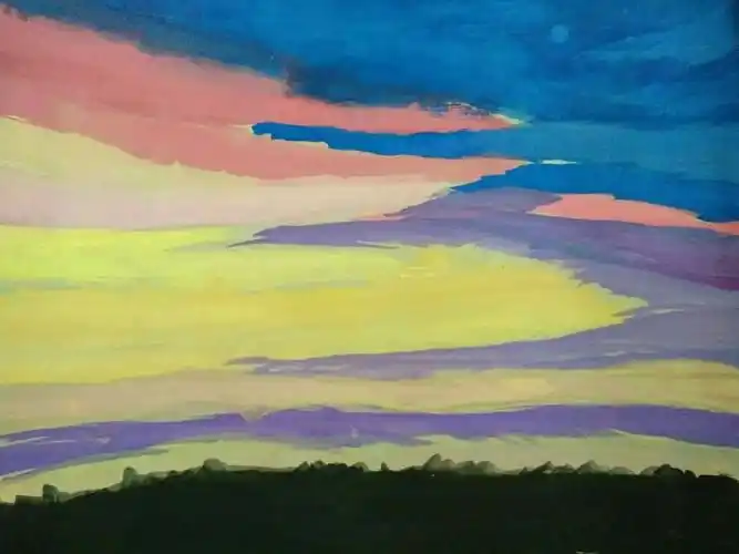 朝霞满天- 周日上水粉