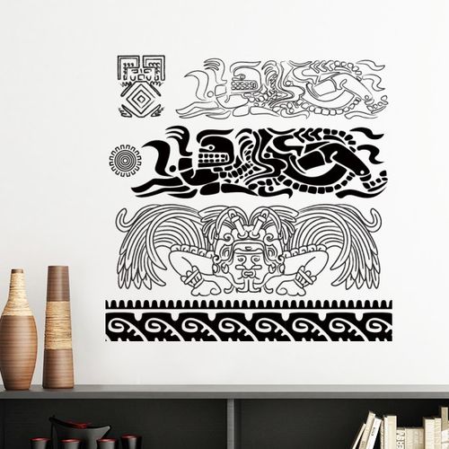 古埃及装饰花纹抽象纹样墙贴壁纸房间贴花