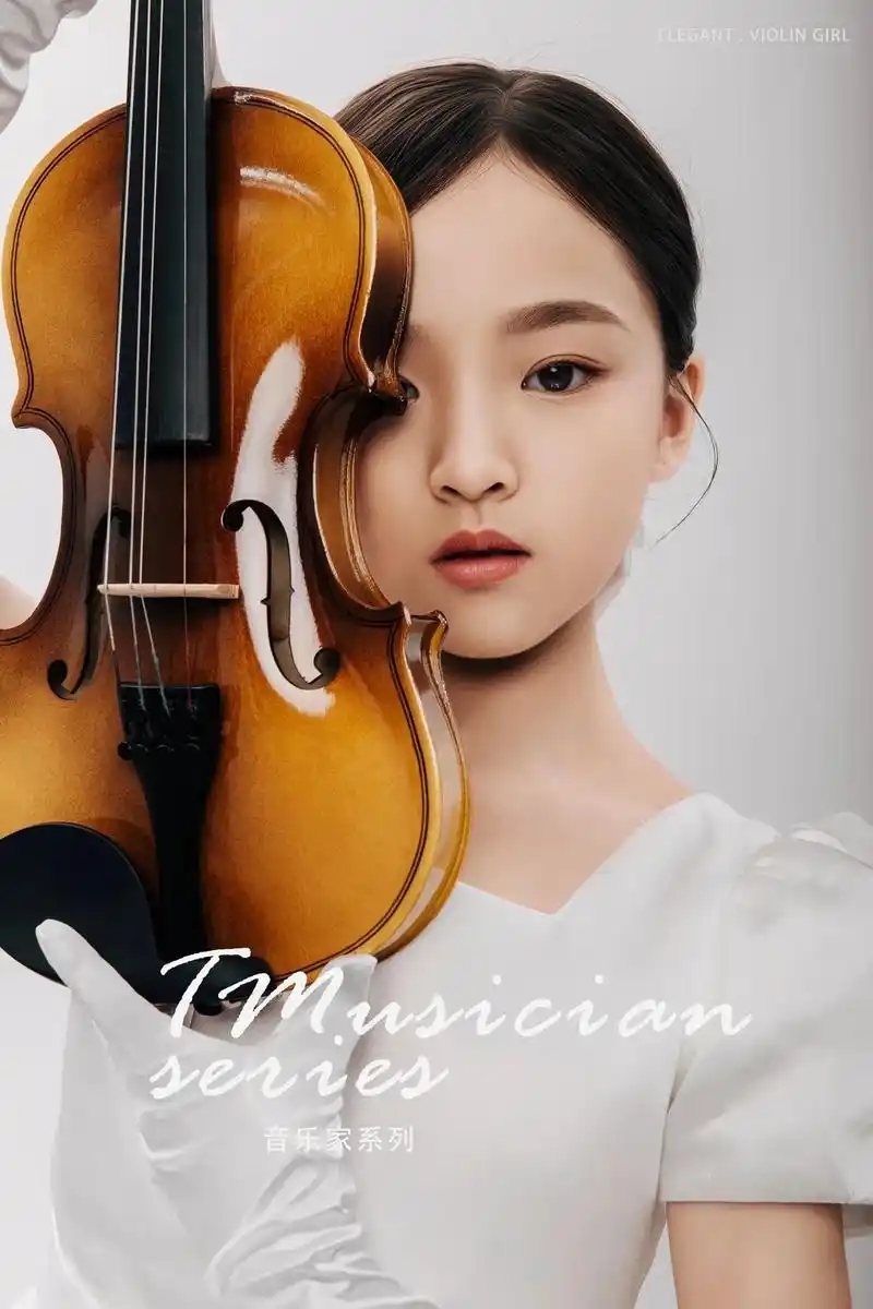 中山大童艺术照.小提琴女孩写真95富养气质女孩优雅又高贵|| - 抖音