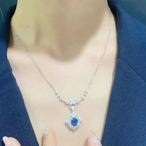 18k白金钻石项链一款多用豪华马眼真钻高货吊坠调节锁骨链女