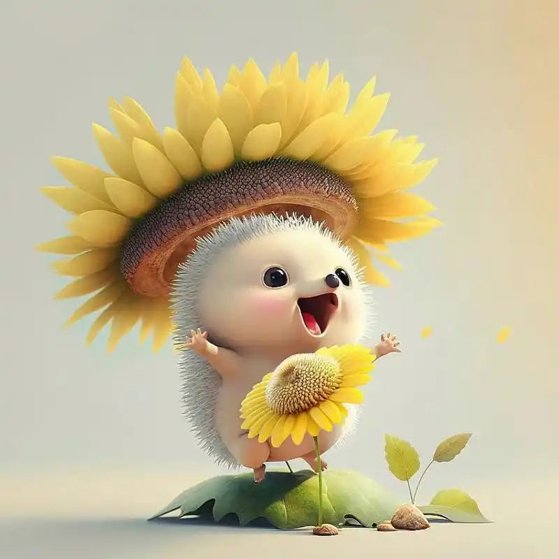 可爱呆萌的小刺猬,开心到跳起来了#治愈系