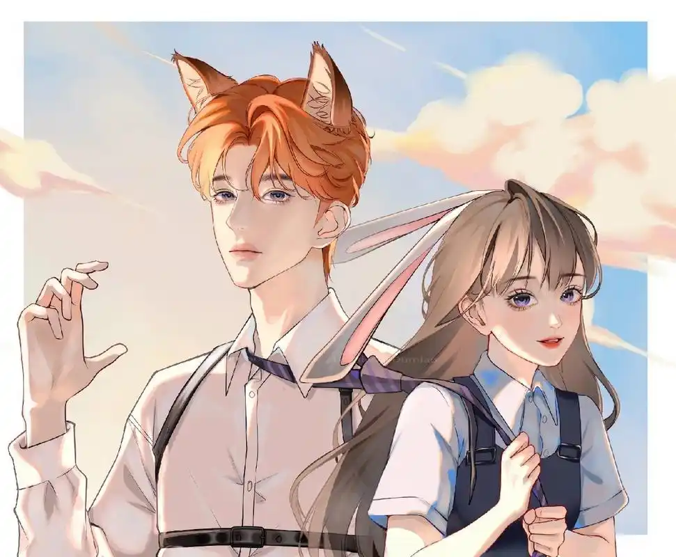 情侣头像 || 狐尼克与兔朱迪 上一期的作业 抄了一天作业终于画完了