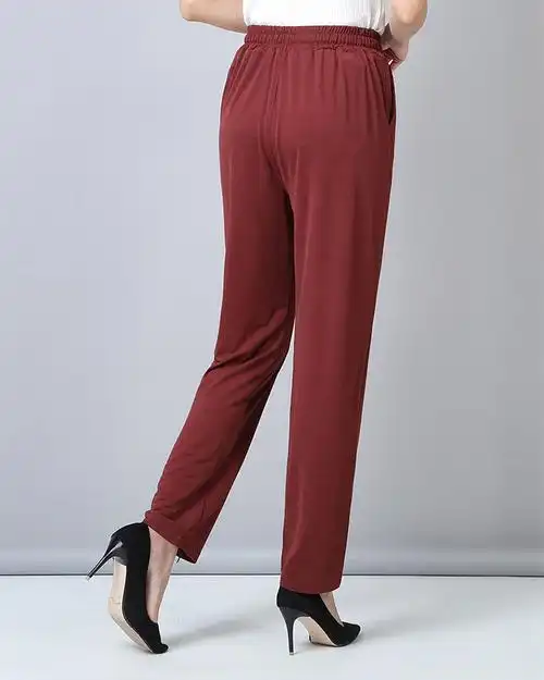 浪莎捡漏特价中老年冰丝裤女夏季薄款裤子宽松长裤弹力直筒休闲裤妈妈