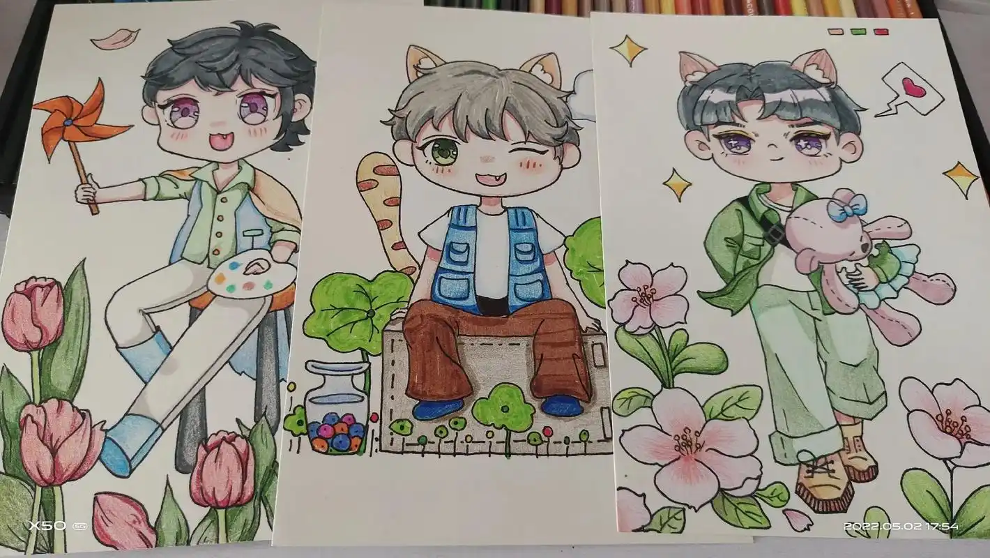 彩铅画 #动漫男生系列 #手绘教程 #动漫人物绘画 #本草 - 抖音