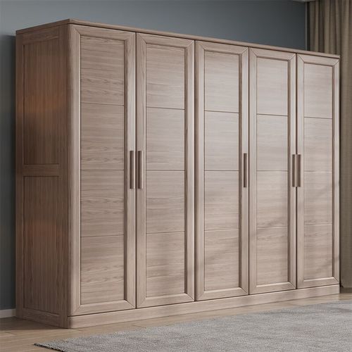 艺莉全实木大衣柜卧室家用 纯实木白蜡木原木衣橱 收纳大容量挂衣柜子