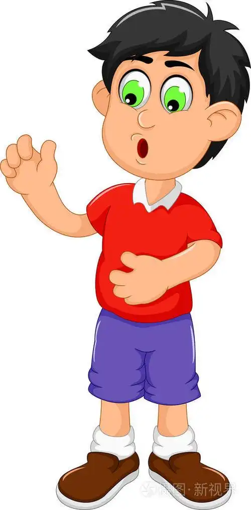 可爱的小男孩卡通震惊
