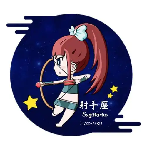 卡通手绘星空星星射手女孩射手座朋友圈社交微信头像