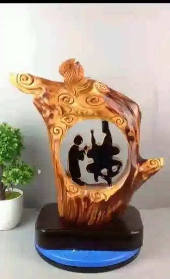 崖柏根雕人字佛!