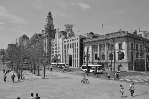 上海外滩黑白照