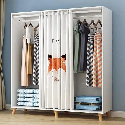 简易衣柜家用卧室无门衣橱简约现代小户型出租房用收纳柜子储物柜