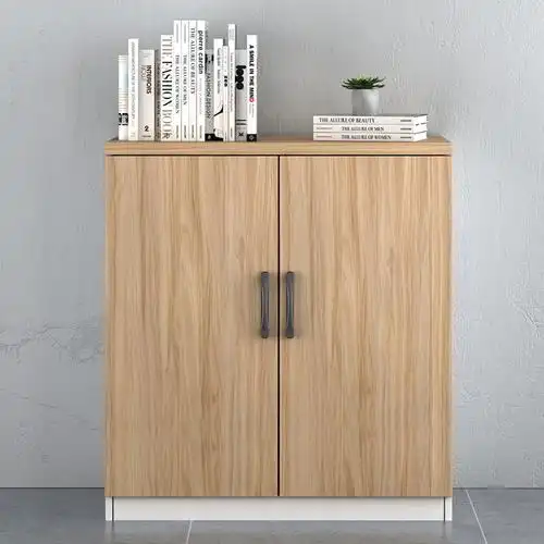 卓澳zhuoao办公家具现代简约阳台柜木质储物收纳酒水茶水柜枫木色二门