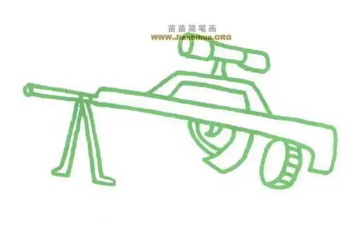 重机枪简笔画怎么画重机枪简笔画图片教程通用机枪简笔画教程高射机枪