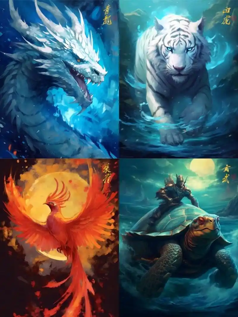 西方白虎91 南方朱雀07 北方玄武98 #四象神兽# #四大神兽