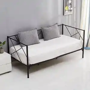 单人铁架沙发床图片