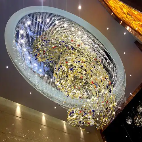 非标工程订制酒店大堂水晶吸顶吊灯艺术灯椭圆形客厅售楼处灯