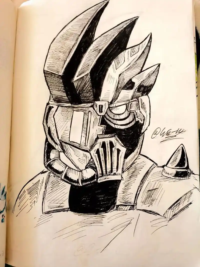 以前画的#假面骑士exaid #卡面来打 #手绘 #兽设 - 抖音