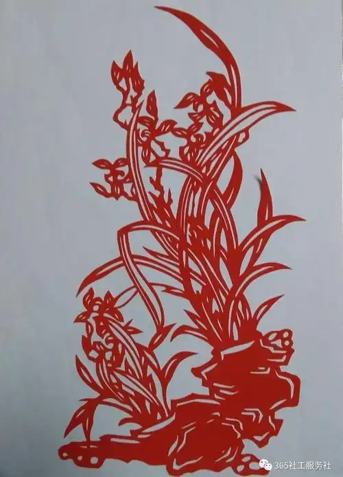 兰花盆景剪纸制作