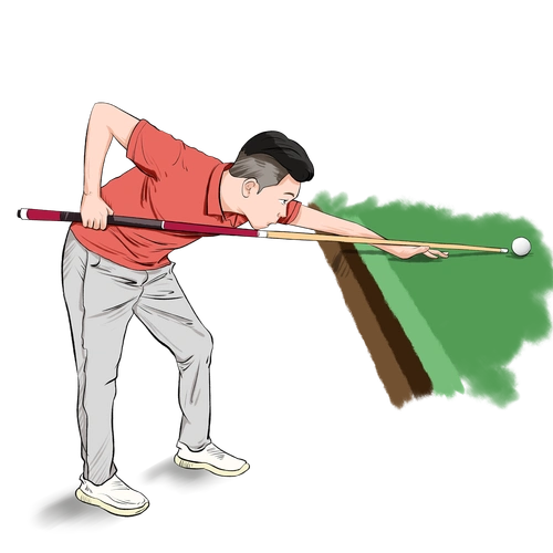 手绘台球桌球运动插图插画