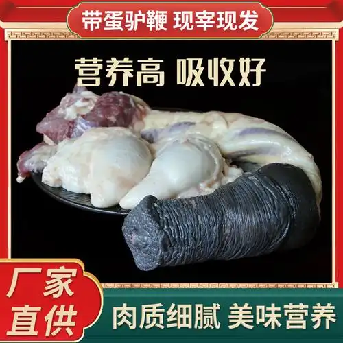 现货新鲜驴鞭带蛋现杀现宰驴鞭山东兰陵特产生鲜驴下水驴副食批发