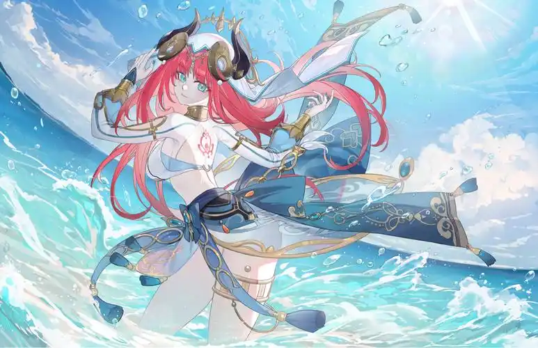 插画搬运妮露戏水