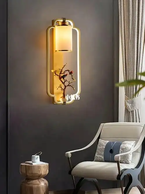 新中式壁灯全铜客厅沙发背景墙过道床头灯