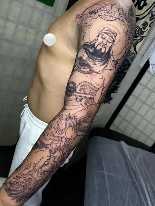 关公花臂基础线条