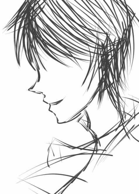 还要注意头型要画得饱满小男孩sai2简笔画头像帅气的小男生动漫简笔画