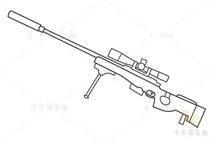 吃鸡游戏awm狙击枪简笔画