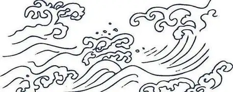 沙滩海浪简笔画