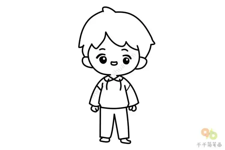 可爱的小男孩简笔画画法