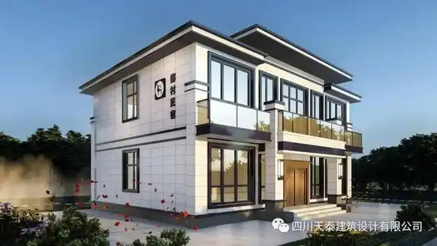 成都大邑二层乡村民宿改造设计方案,乡村自建房别墅,占地150