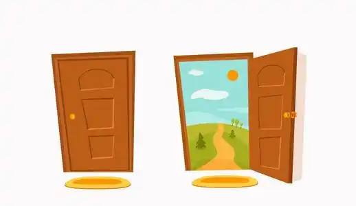 多门向量开门卡通五颜六色的向量例证.住宅公寓入口照片