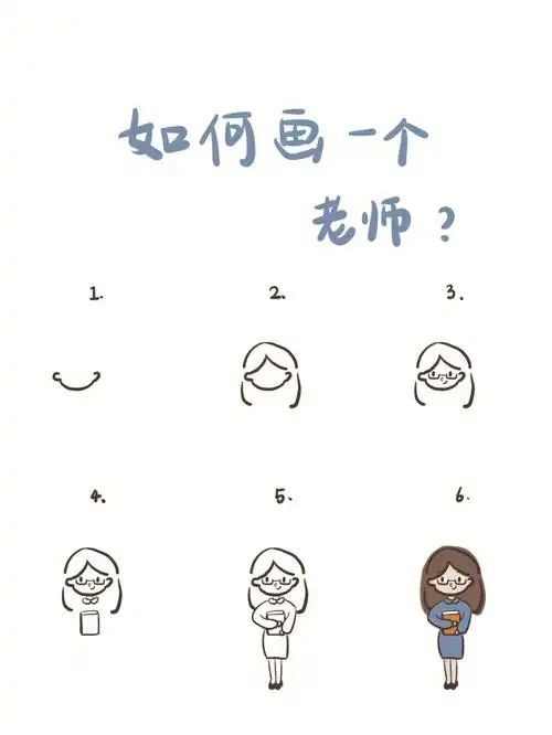 手绘教程如何画一个老师