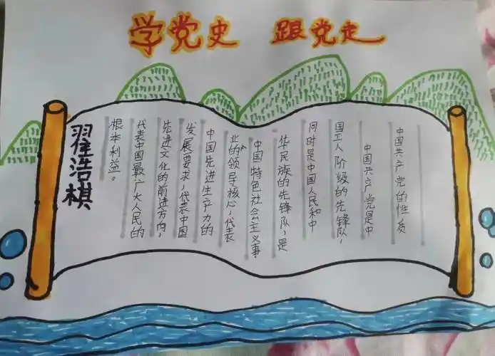 山阳区解东一小开展"学党史"手抄报主题活动