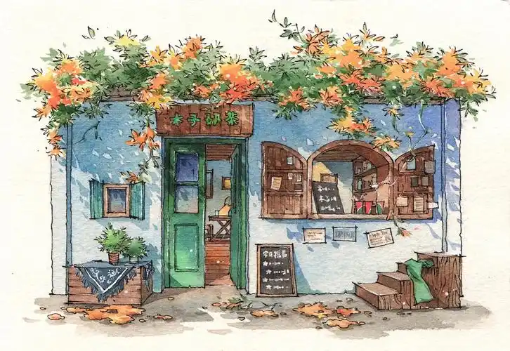 小房子,小清新水彩