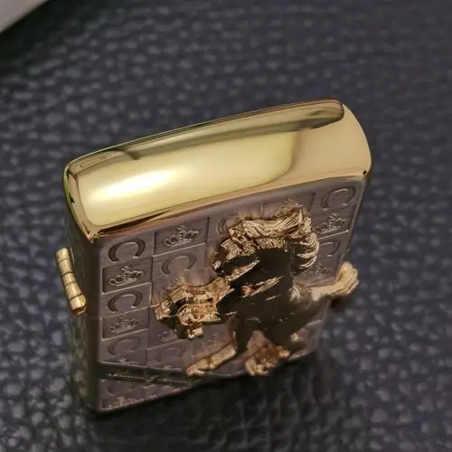 zippo 之宝 打火机日版 皇冠金马 白金铁骑 zbt-5-3e