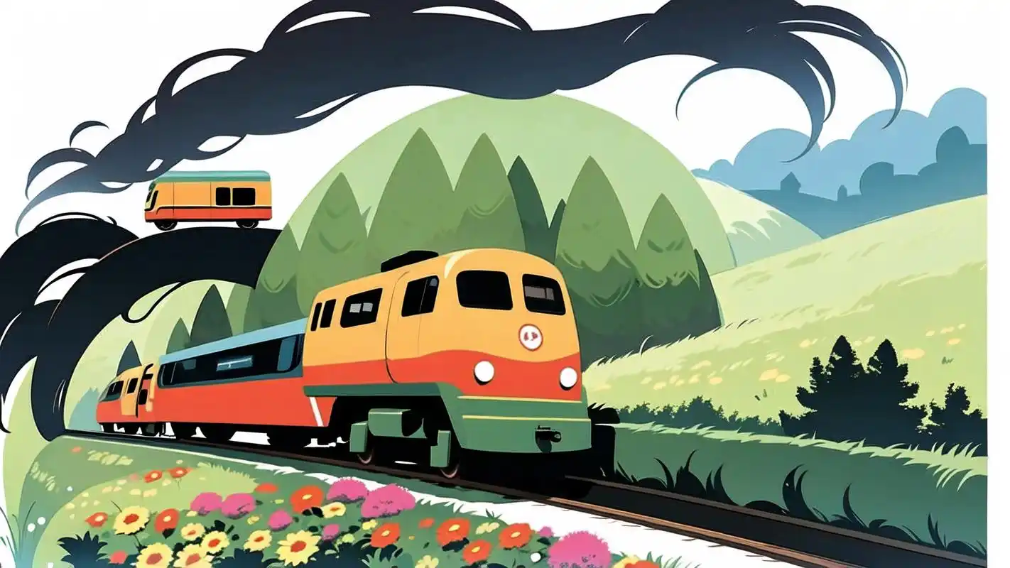 06卡通火车穿越山丘壁纸92