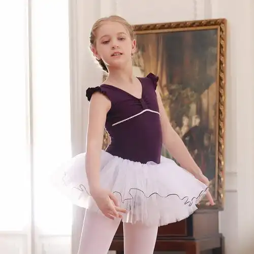 舞蹈服儿童女童春夏季短袖女童芭蕾裙蓬蓬裙舞蹈裙中国舞练功服