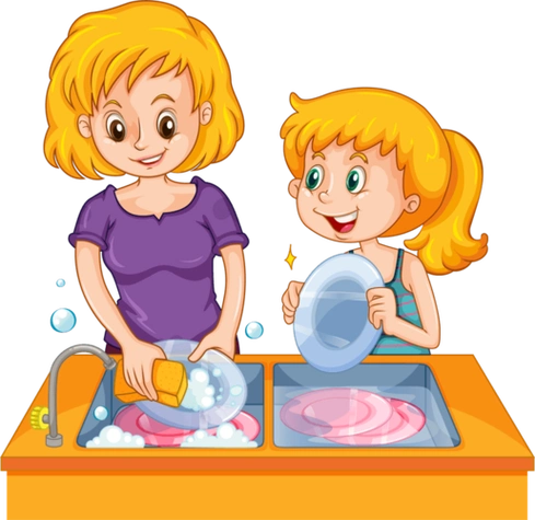家务简笔画洗碗一起迎接暑假帮妈妈洗碗简笔画我帮妈妈洗菜简笔画教程