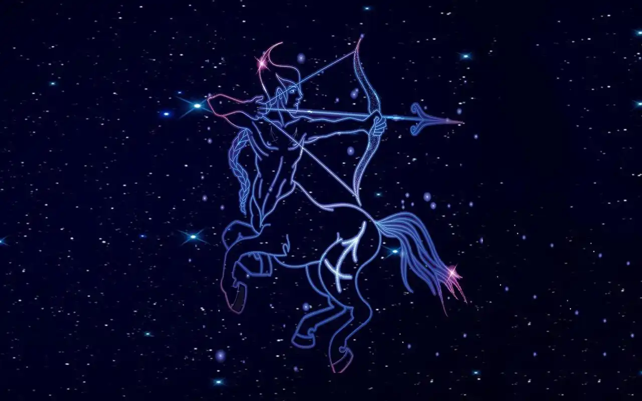 射手座梦幻星座插画高清桌面壁纸