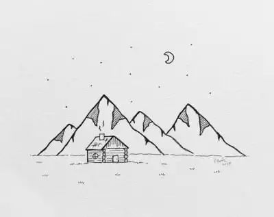 艺术家patty variboa笔下的简单风景小画