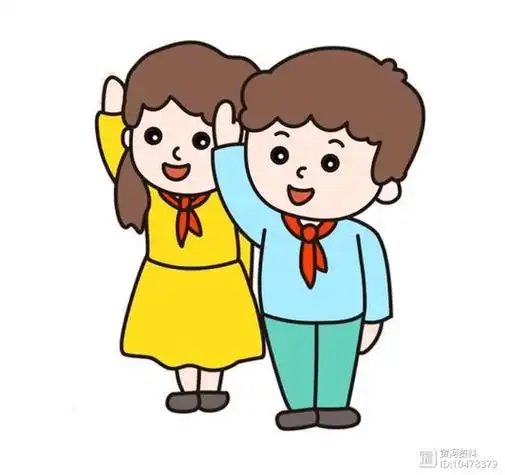 少先队员敬礼的反面简笔画