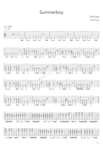 吉他谱summerboy
