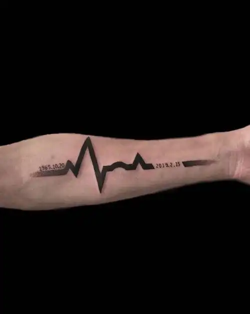 根据要求设计的心电图纹身图片_手臂点刺几何纹身图案