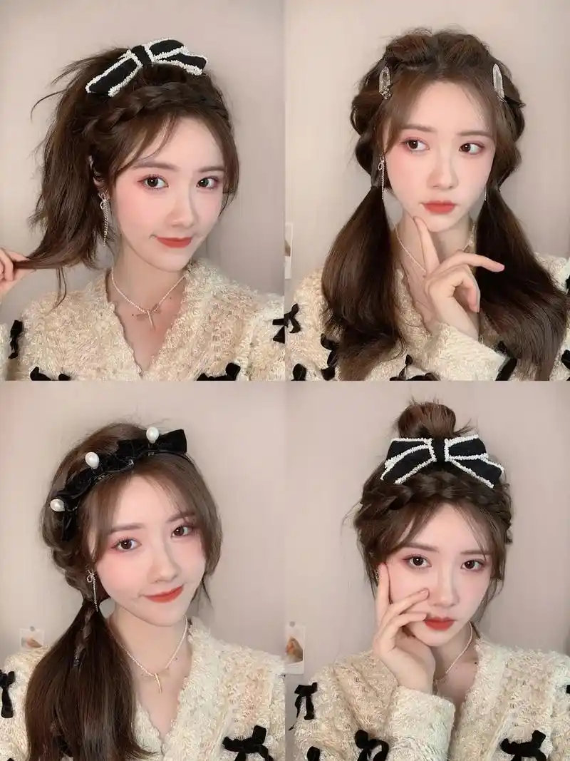 温柔哭了,简单又好看的春天编发.