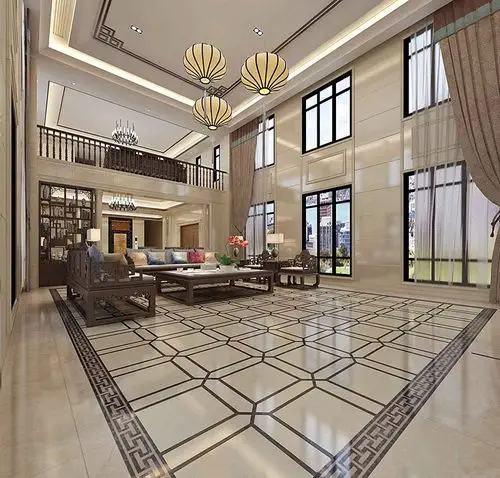 新中式风格瓷砖图片 客厅地砖装修效果图