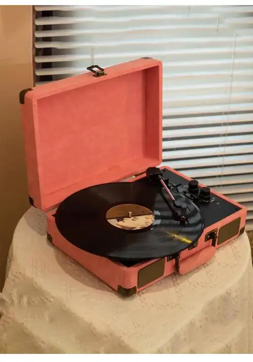 名伶m008老式留声机复古黑胶唱片机七夕情人礼品电唱机无线蓝牙 礼盒